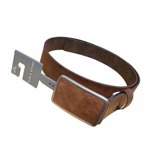 Sun + Stone Brown Leather Belt with Silver Accents